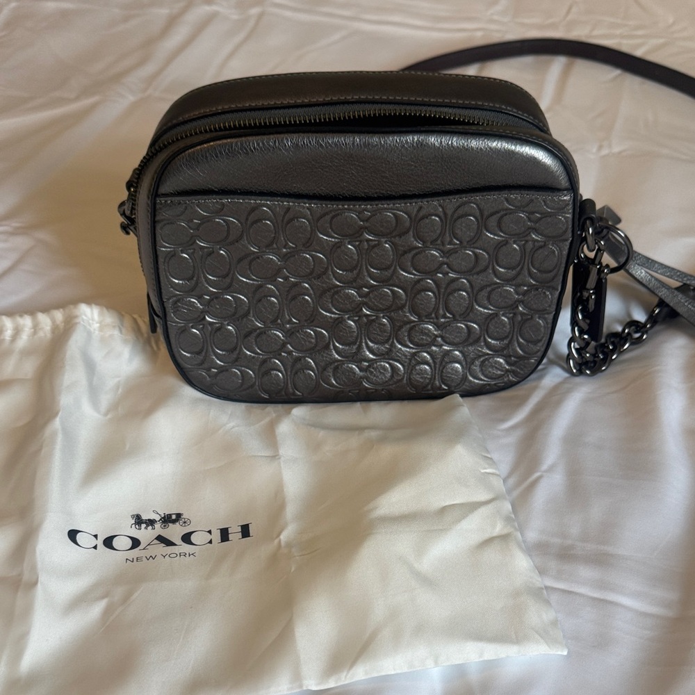 Coach Women's Metallic Gray Crossbody Bag
